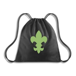 Bawełniany plecak (worek) sznurkowy z zieloną lilijką
